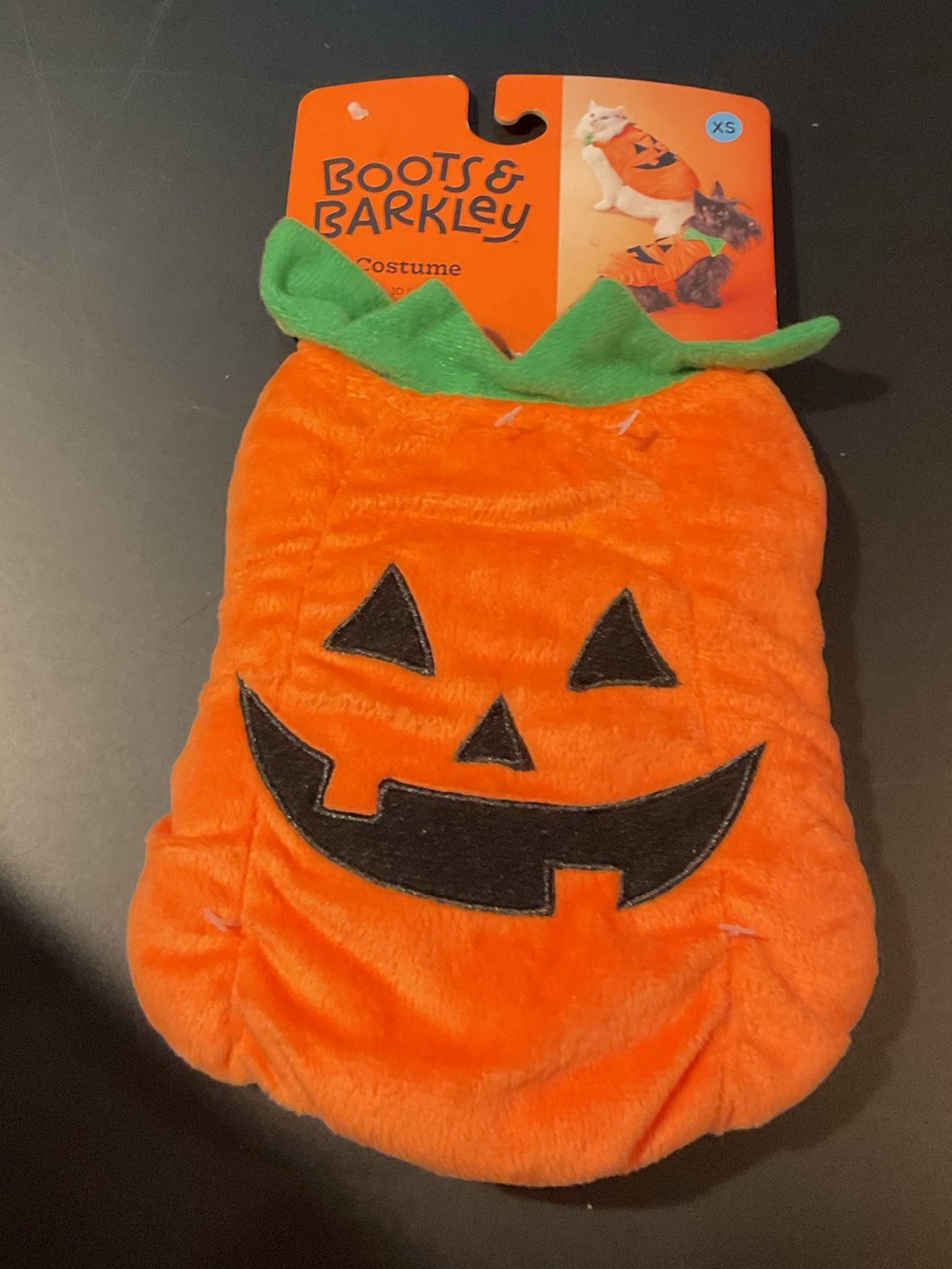 Boots & Barkley Orange and Green Plush Pumpkin Pet Costume